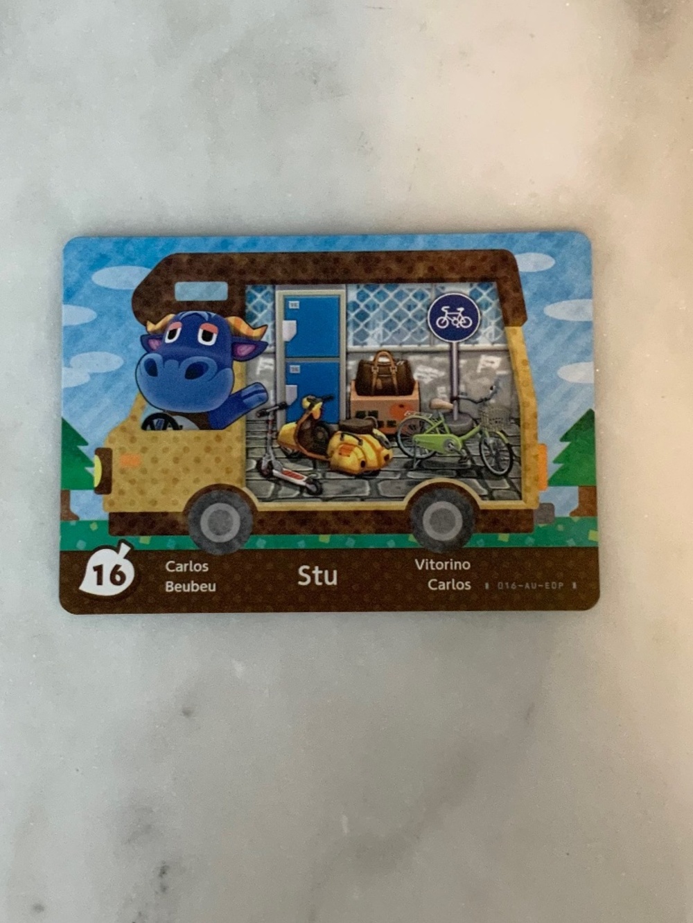 Stu 16 Animal Crossing Welcome Home Amiibo card RV series mint new unscanned